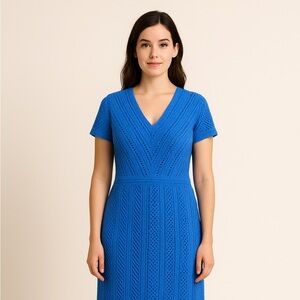 Boden Vibrant Blue Midi Dress size 14 nwot